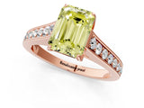 Rose gold Fancy Yellow Emerald  Brilliant Cut Diamond Engagement Ring with Pavé Band and Four-Prong Setting_50