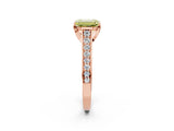 Rose gold Fancy Yellow Emerald  Brilliant Cut Diamond Engagement Ring with Pavé Band and Four-Prong Setting_51