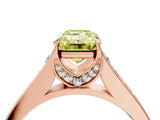 Rose gold Fancy Yellow Emerald  Brilliant Cut Diamond Engagement Ring with Pavé Band and Four-Prong Setting_53