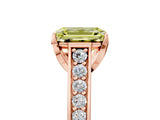 Rose gold Fancy Yellow Emerald  Brilliant Cut Diamond Engagement Ring with Pavé Band and Four-Prong Setting_54