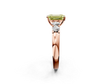 Rose gold Fancy Yellow Emerald  Brilliant Cut Diamond Five-Stone Prong Set Engagement Ring with Channel Band_5