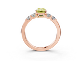 Rose gold Fancy Yellow Emerald  Brilliant Cut Diamond Five-Stone Prong Set Engagement Ring with Channel Band_6