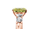 Rose gold Fancy Yellow Emerald  Brilliant Cut Diamond Five-Stone Prong Set Engagement Ring with Channel Band_8