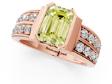 Rose gold Fancy Yellow Emerald  Brilliant Diamond Channel Set Wide Band Ring with Bezel Setting_21