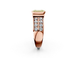 Rose gold Fancy Yellow Emerald  Brilliant Diamond Channel Set Wide Band Ring with Bezel Setting_22