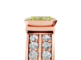 Rose gold Fancy Yellow Emerald  Brilliant Diamond Channel Set Wide Band Ring with Bezel Setting_25