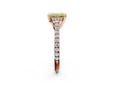 Rose gold Fancy Yellow Emerald  Brilliant Diamond Solitaire with Pavé Band and Four-Prong Setting 2