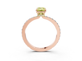 Rose gold Fancy Yellow Emerald  Brilliant Pavé Band Solitaire with Four-Prong Setting_44
