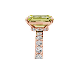 Rose gold Fancy Yellow Emerald  Brilliant Pavé Band Solitaire with Four-Prong Setting_46