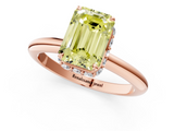 Rose gold Fancy Yellow Emerald  Brilliant Solitaire Engagement Ring with Six-Prong Setting and Classic Band_21