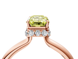 Rose gold Fancy Yellow Emerald  Brilliant Solitaire Engagement Ring with Six-Prong Setting and Classic Band_24
