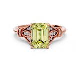 Rose gold Fancy Yellow Emerald  Brilliant Solitaire with Pave Band and Four-Prong Setting_21