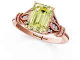 Rose gold Fancy Yellow Emerald  Brilliant Solitaire with Pave Band and Four-Prong Setting_22