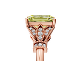 Rose gold Fancy Yellow Emerald  Brilliant Solitaire with Pave Band and Four-Prong Setting_26