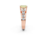 Rose gold Fancy Yellow Emerald  Brilliant Solitaire with Side Stones on a Pave Band and Four-Prong Setting_26
