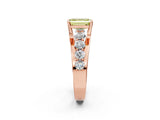 Rose gold Fancy Yellow Emerald  Brilliant Solitaire with Side Stones on a Pave Band and Four-Prong Setting_39
