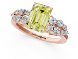 Rose gold Fancy Yellow Emerald  Cluster Diamond Engagement Ring with Pavé Band and Four-Prong Setting_52