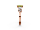 Rose gold Fancy Yellow Emerald  Cluster Diamond Engagement Ring with Pavé Band and Four-Prong Setting_53
