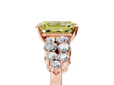 Rose gold Fancy Yellow Emerald  Cluster Diamond Engagement Ring with Pavé Band and Four-Prong Setting_56