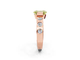 Rose gold Fancy Yellow Emerald Cut Brilliant Channel-Set Diamond Ring with Bezel Prong Setting_2