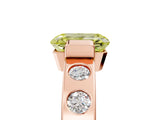 Rose gold Fancy Yellow Emerald Cut Brilliant Channel-Set Diamond Ring with Bezel Prong Setting_5