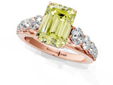 Rose gold Fancy Yellow Emerald Cut Brilliant Diamond Pavé Band with Six-Prong Setting_1