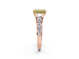 Rose gold Fancy Yellow Emerald Cut Brilliant Diamond Pavé Band with Six-Prong Setting_2