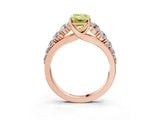 Rose gold Fancy Yellow Emerald Cut Brilliant Diamond Pavé Band with Six-Prong Setting_3