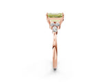 Rose gold Fancy Yellow Emerald Cut Brilliant Diamond Solitaire Ring with Pear Side Stones and Four-Prong Setting_5