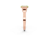 Rose gold Fancy Yellow Emerald Cut Brilliant Solitaire Diamond Ring with Channel Set Band and Bar Prong Setting_2