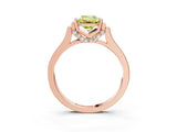 Rose gold Fancy Yellow Emerald Cut Brilliant Solitaire Diamond Ring with Channel Set Band and Bar Prong Setting_3