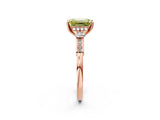 Rose gold Fancy Yellow Emerald Cut Brilliant Three-Stone Pave Band with Four-Prong Setting_2