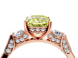 Rose gold Fancy Yellow Emerald Cut Brilliant Three-Stone Pave Band with Four-Prong Setting_4