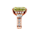 Rose gold Fancy Yellow Emerald Cut Brilliant Three-Stone Pave Band with Four-Prong Setting_5
