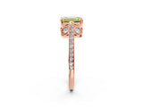 Rose gold Fancy Yellow Emerald  Cut Cathedral Pave Diamond Engagement Ring with Six-Prong Setting_51