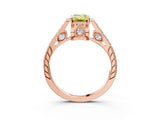 Rose gold Fancy Yellow Emerald  Cut Cathedral Pave Diamond Engagement Ring with Six-Prong Setting_52