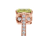 Rose gold Fancy Yellow Emerald  Cut Cathedral Pave Diamond Engagement Ring with Six-Prong Setting_54