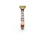 Rose gold Fancy Yellow Emerald  Cut Channel Set Diamond Engagement Ring with Four-Prong Setting_206