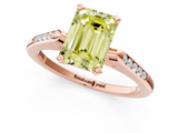 Rose gold Fancy Yellow Emerald  Cut Channel Set Solitaire Engagement Ring with Four-Prong Setting_255
