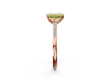 Rose gold Fancy Yellow Emerald  Cut Channel Set Solitaire Engagement Ring with Four-Prong Setting_256