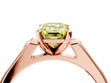 Rose gold Fancy Yellow Emerald  Cut Channel Set Solitaire Engagement Ring with Four-Prong Setting_258