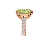 Rose gold Fancy Yellow Emerald  Cut Channel Set Solitaire Engagement Ring with Four-Prong Setting_259