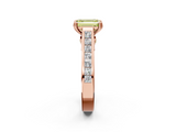 Rose gold Fancy Yellow Emerald  Cut Channel Set Solitaire Engagement Ring with Prong Setting_22