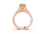Rose gold Fancy Yellow Emerald  Cut Channel Set Solitaire Engagement Ring with Prong Setting_23