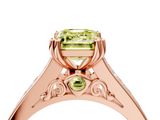 Rose gold Fancy Yellow Emerald  Cut Channel Set Solitaire Engagement Ring with Prong Setting_24