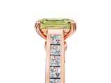 Rose gold Fancy Yellow Emerald  Cut Channel Set Solitaire Engagement Ring with Prong Setting_25