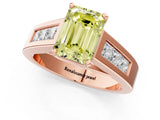 Rose gold Fancy Yellow Emerald Cut Cut Channel Set Solitaire Ring with Four-Prong Setting_1