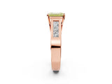 Rose gold Fancy Yellow Emerald Cut Cut Channel Set Solitaire Ring with Four-Prong Setting_2