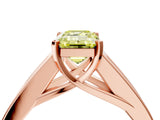 Rose gold Fancy Yellow Emerald Cut Cut Channel Set Solitaire Ring with Four-Prong Setting_4