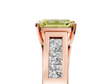 Rose gold Fancy Yellow Emerald Cut Cut Channel Set Solitaire Ring with Four-Prong Setting_5